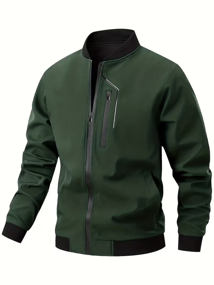 Akrum - Jachetă Bomber Casual Cu Fermoar
