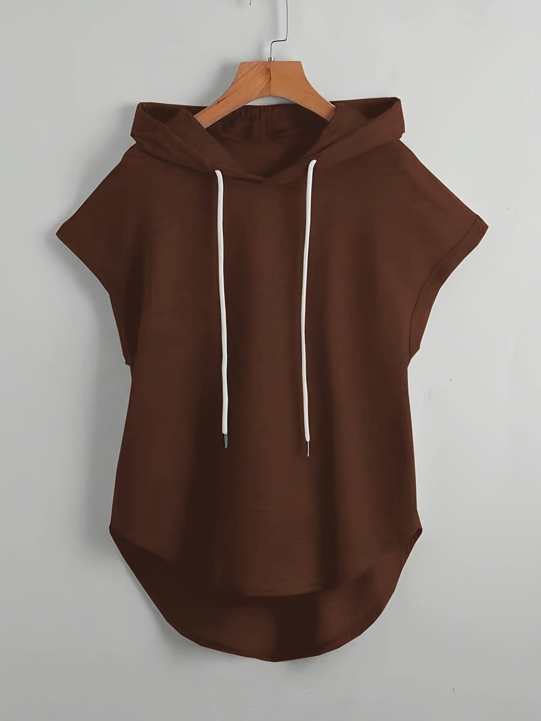 Matthias - Tricou Casual Cu Glugă și Tiv Asimetric