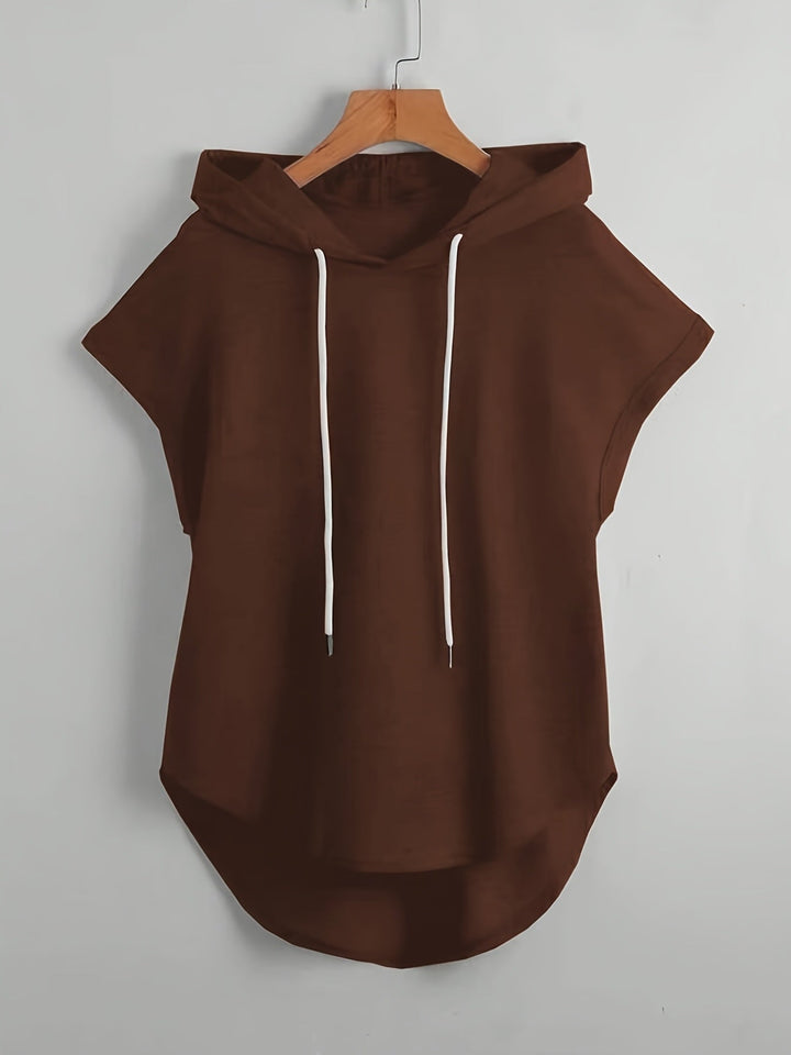 Matthias - Tricou Casual Cu Glugă și Tiv Asimetric