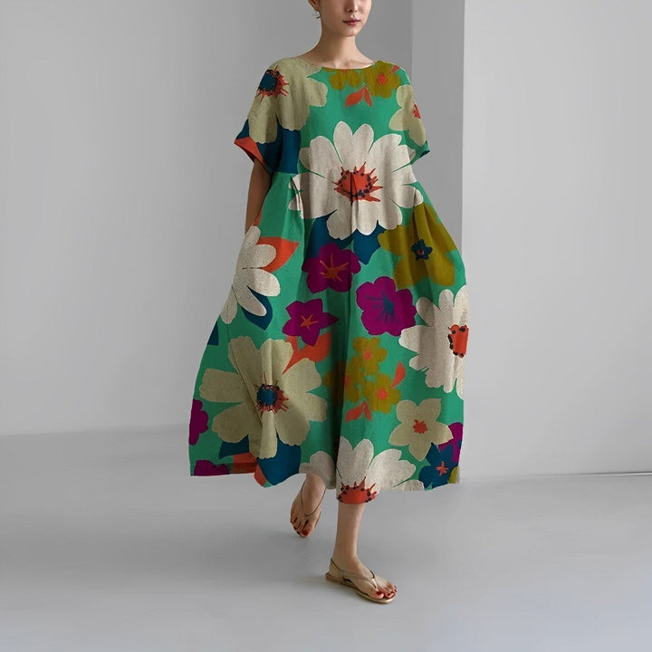 Adelia - Rochie Boemă cu Imprimeu Floral