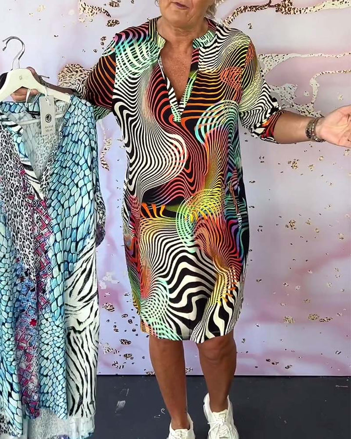 Diane - Rochie Colorată Cu Decolteu în V