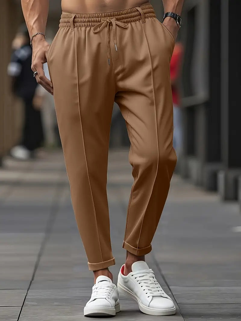 Crawford - Casual Subțire Potrivit Pantaloni Cu Talie Elastică
