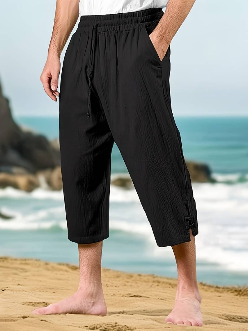 Eksteen - Pantaloni Casual Din in Cu Mai Multe Buzunare