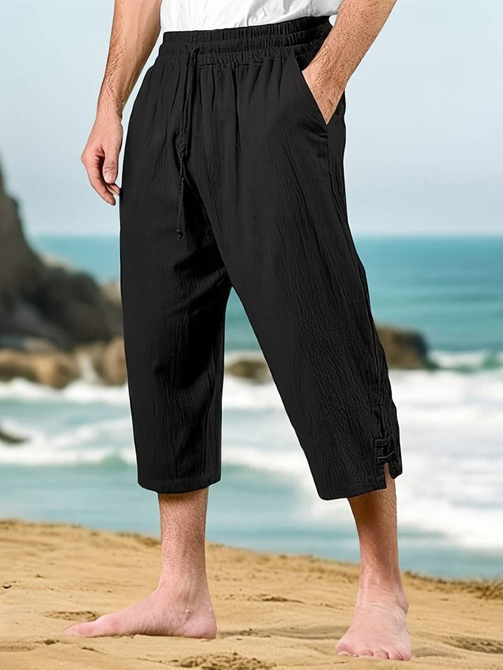 Eksteen - Pantaloni Casual Din in Cu Mai Multe Buzunare