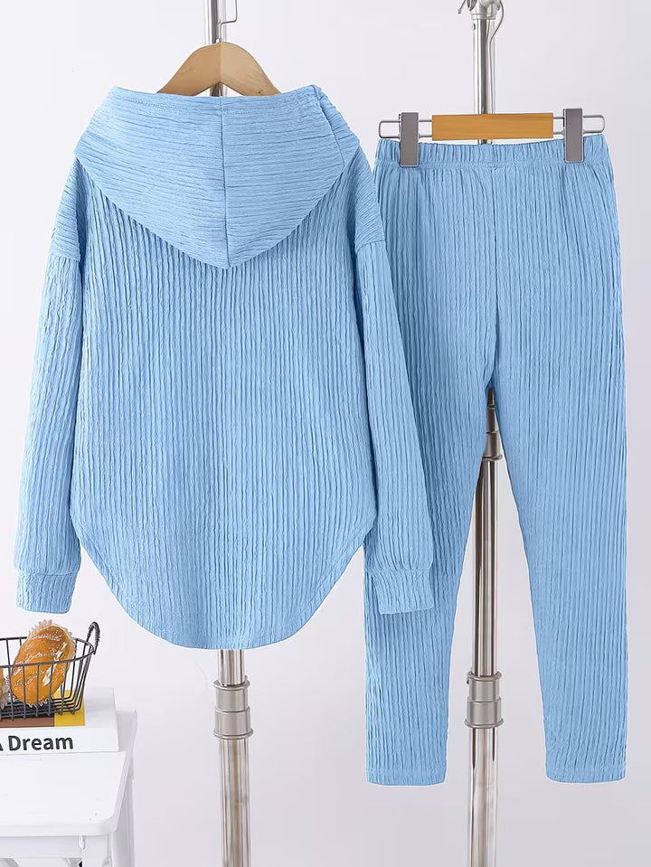 Berenika - Bluză Casual Cu Glugă și Colanți