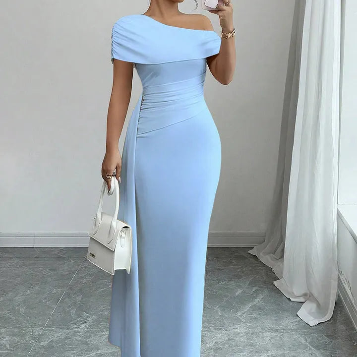 Lisete - Rochie Lungă Elegantă Cu Un Singur Umăr
