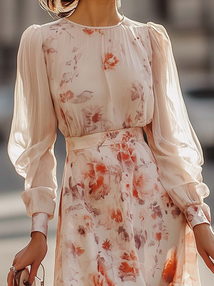 Shiella - Rochie Cu Imprimeu Floral și Pliuri