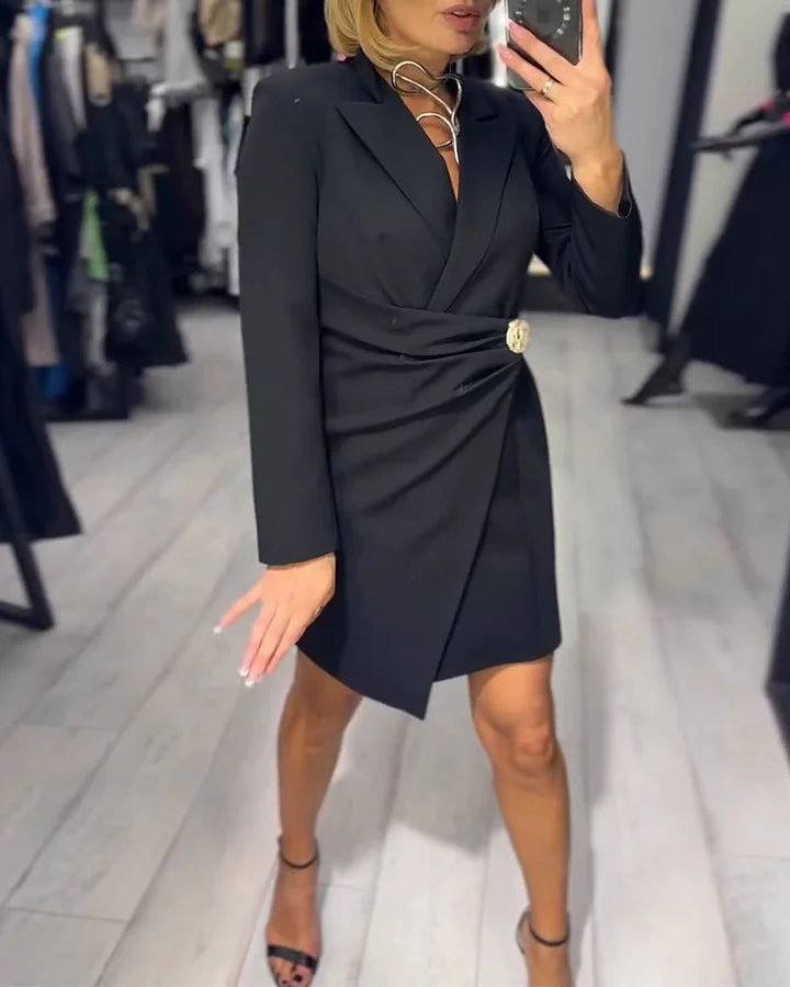 Funshine - Costum cu Guler Rochie Slim Fit la Modă