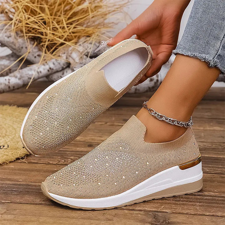 Josia - Adidași Fără Șireturi Cu Model De Fluture Din Strasuri