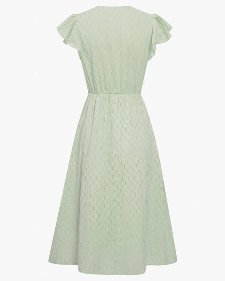 Julieta - Rochie Midi Cu Mâneci Cu Volane