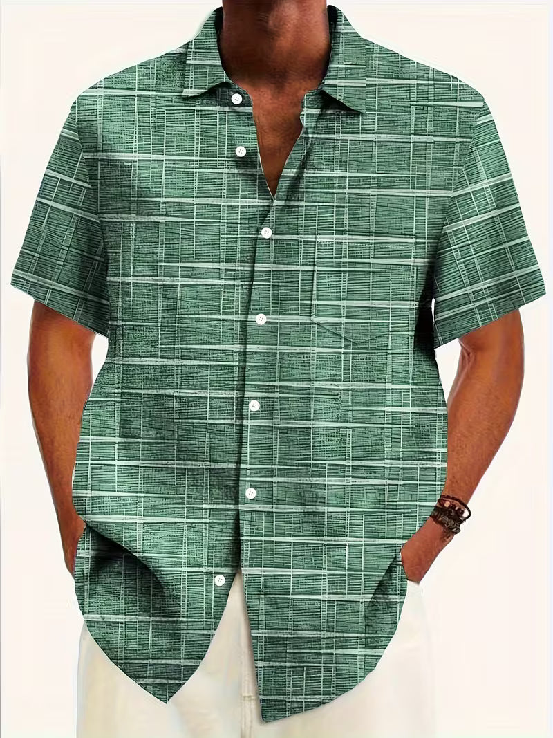 Jerrick - Cămașă Cu Imprimeu Geometric Vintage