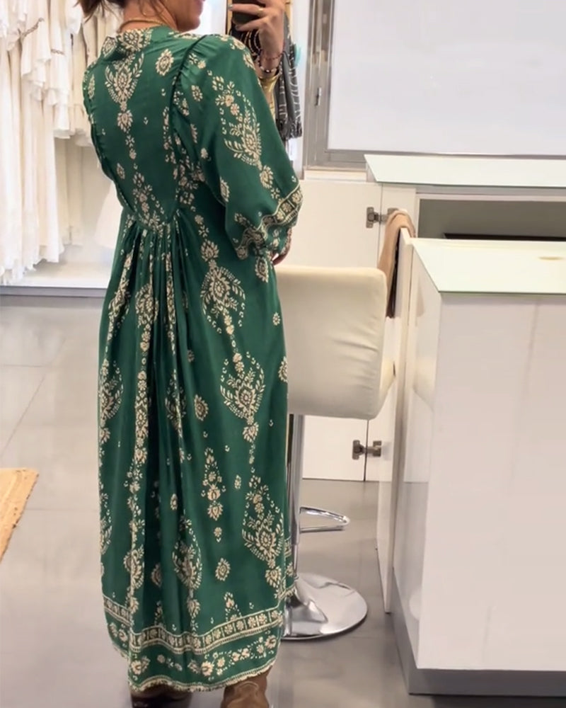 Zonia – Rochie casual cu imprimeu și buzunare