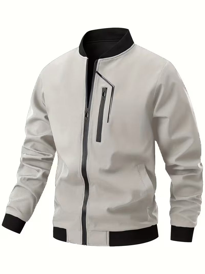 Akrum - Jachetă Bomber Casual Cu Fermoar