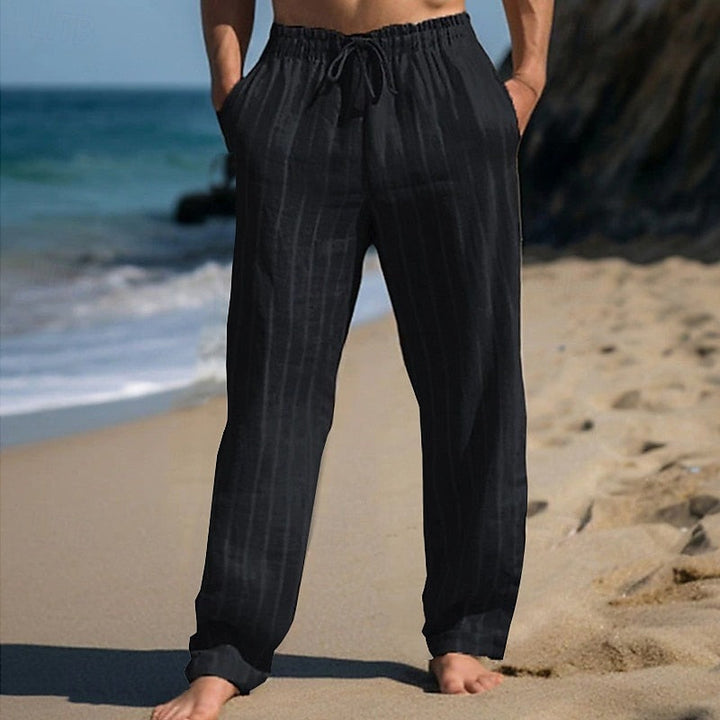 Boyan - Pantaloni Cu Talie Elastică Si Dungi, Respirabili