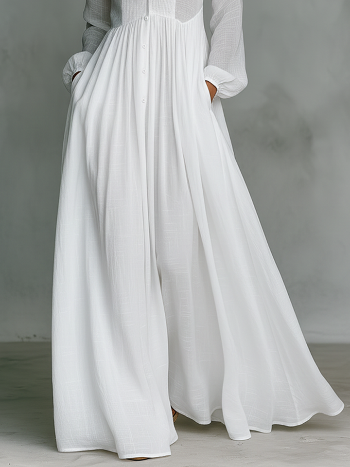 Sheilan – Rochie Maxi Elegantă Cu Nasturi
