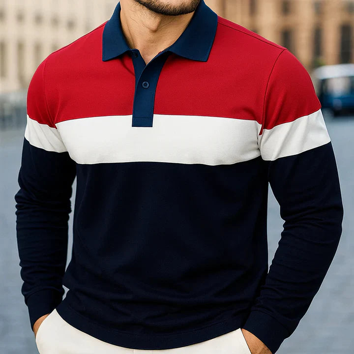 Chousein - Tricou Polo Casual Cu Mânecă Lungă