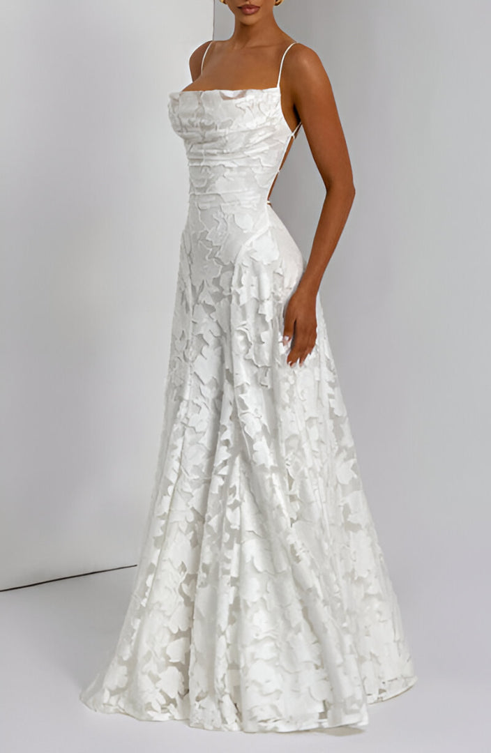 Alona - Rochie Lungă Cu Corset Din Dantelă Elegantă