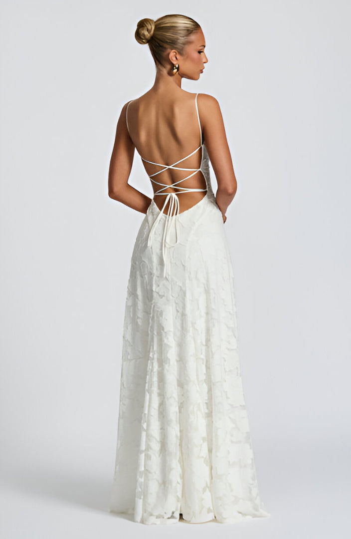 Alona - Rochie Lungă Cu Corset Din Dantelă Elegantă