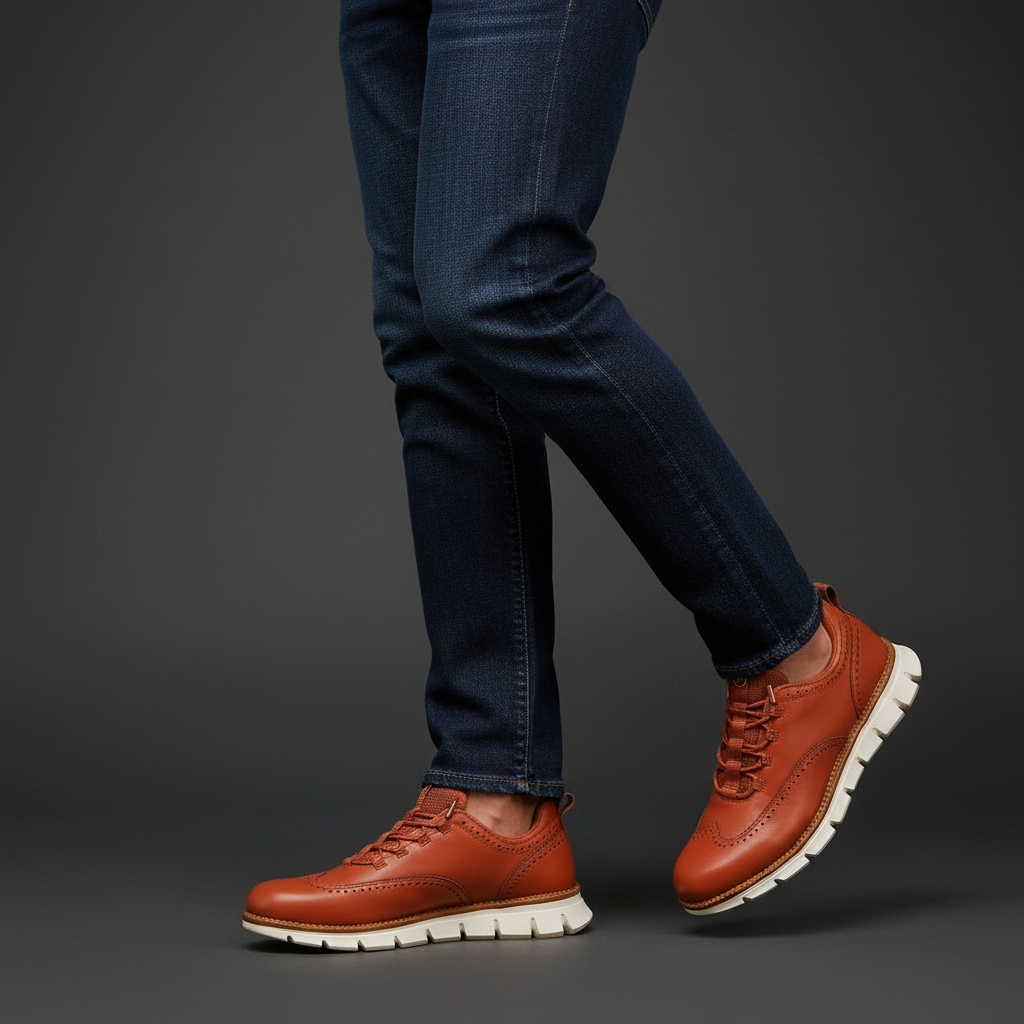 Heijnen - Adidași Din Piele cu Vârf în Formă de Aripă și Model Brogue