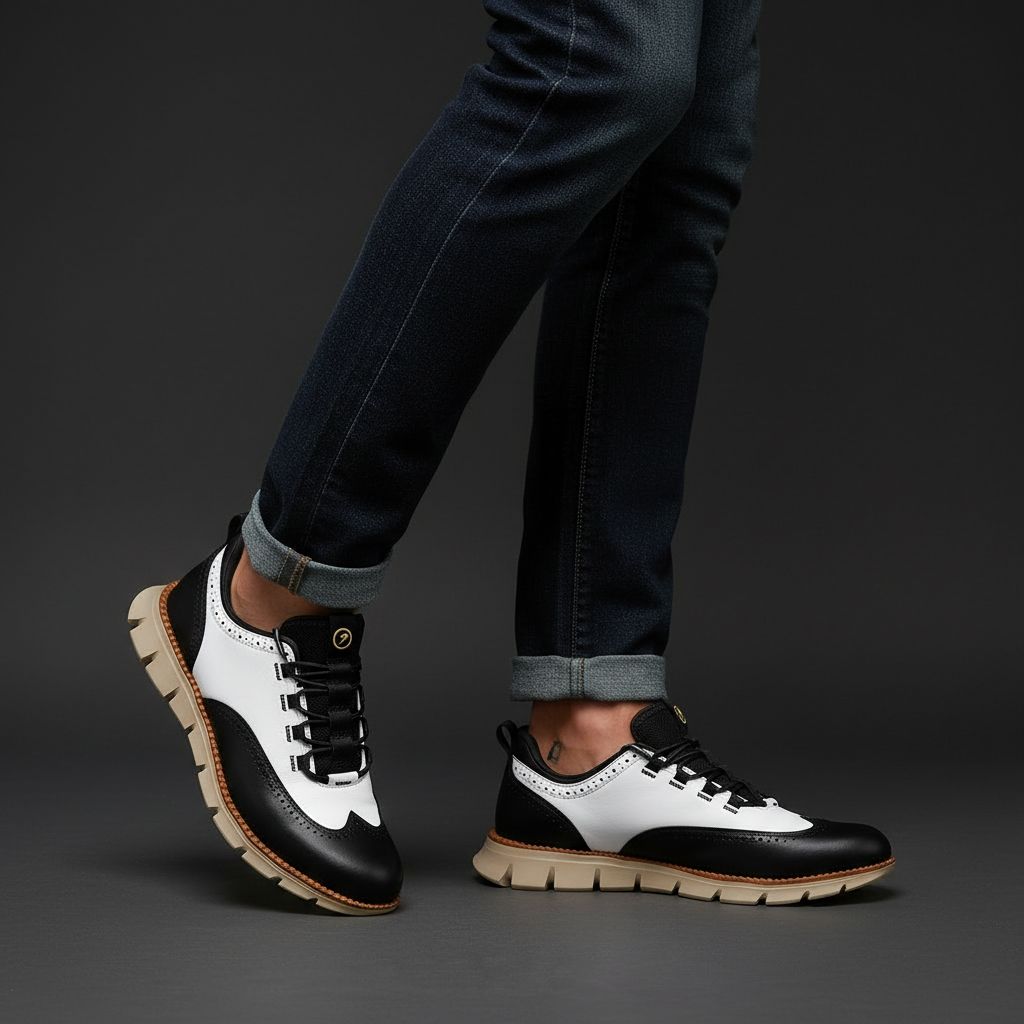 Heijnen - Adidași Din Piele cu Vârf în Formă de Aripă și Model Brogue