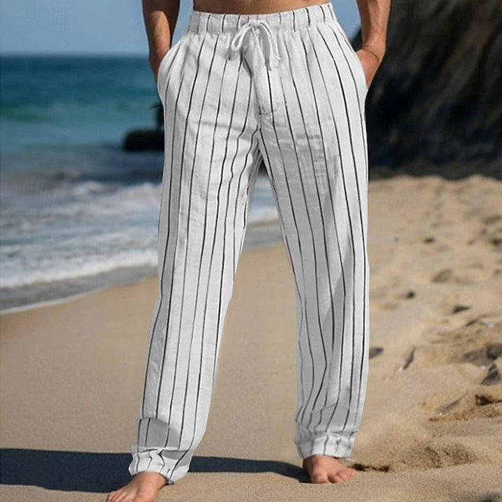 Boyan - Pantaloni Cu Talie Elastică Si Dungi, Respirabili