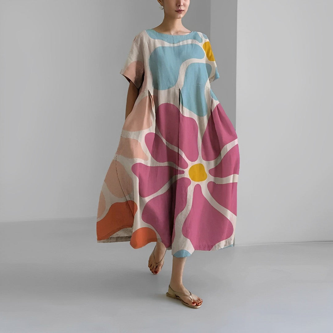 Adelia - Rochie Boemă cu Imprimeu Floral