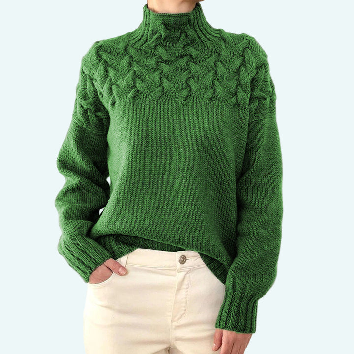 Farrah - Pulover Elegant Cu Guler înalt Tricotat