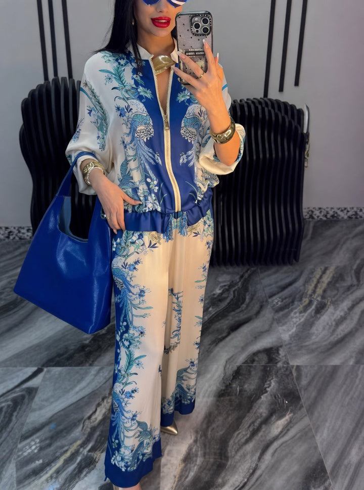 Katya – Set Din Două Piese Cu Imprimeu Floral Elegant