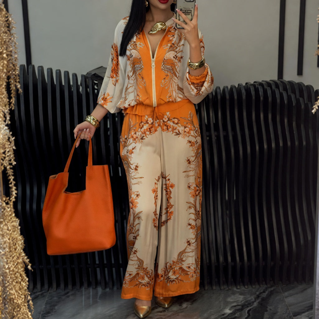 Katya – Set Din Două Piese Cu Imprimeu Floral Elegant