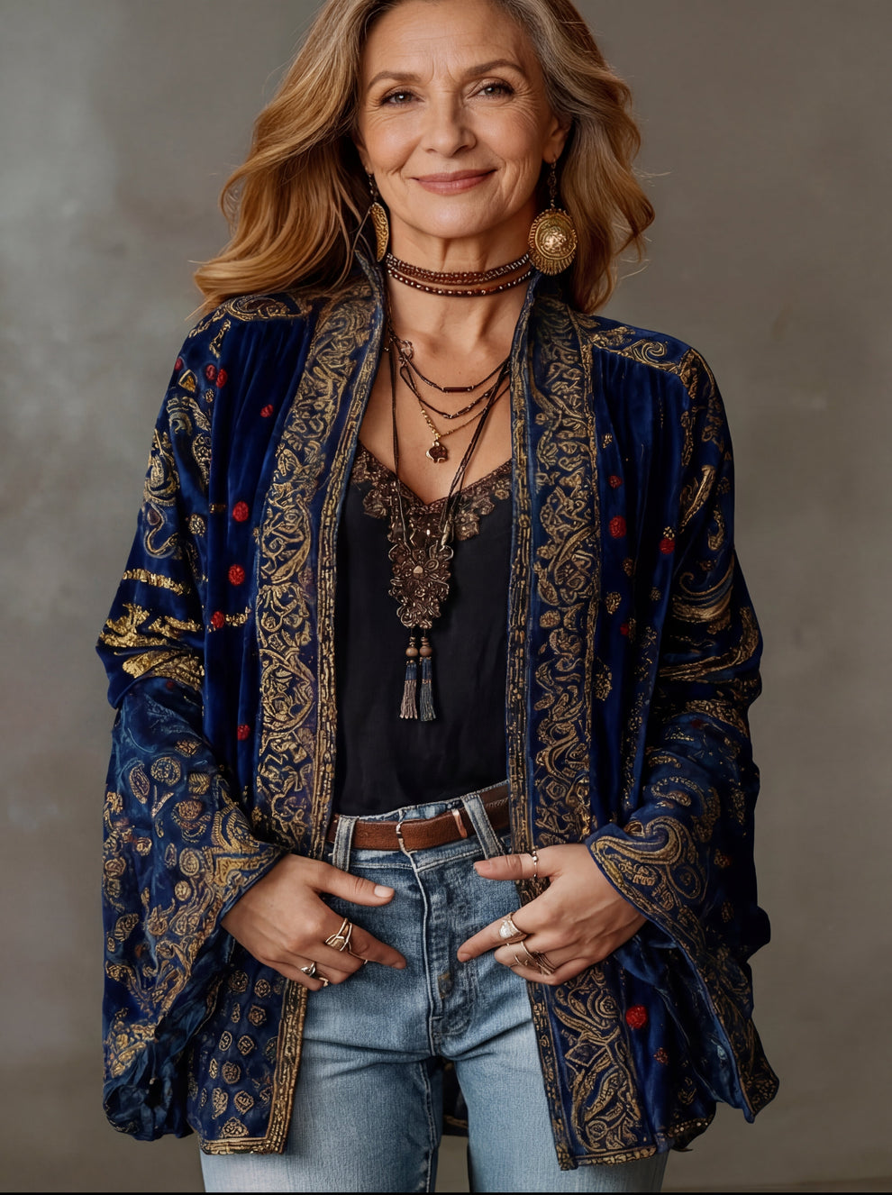 Elyska - Palton Kimono în Stil Boho