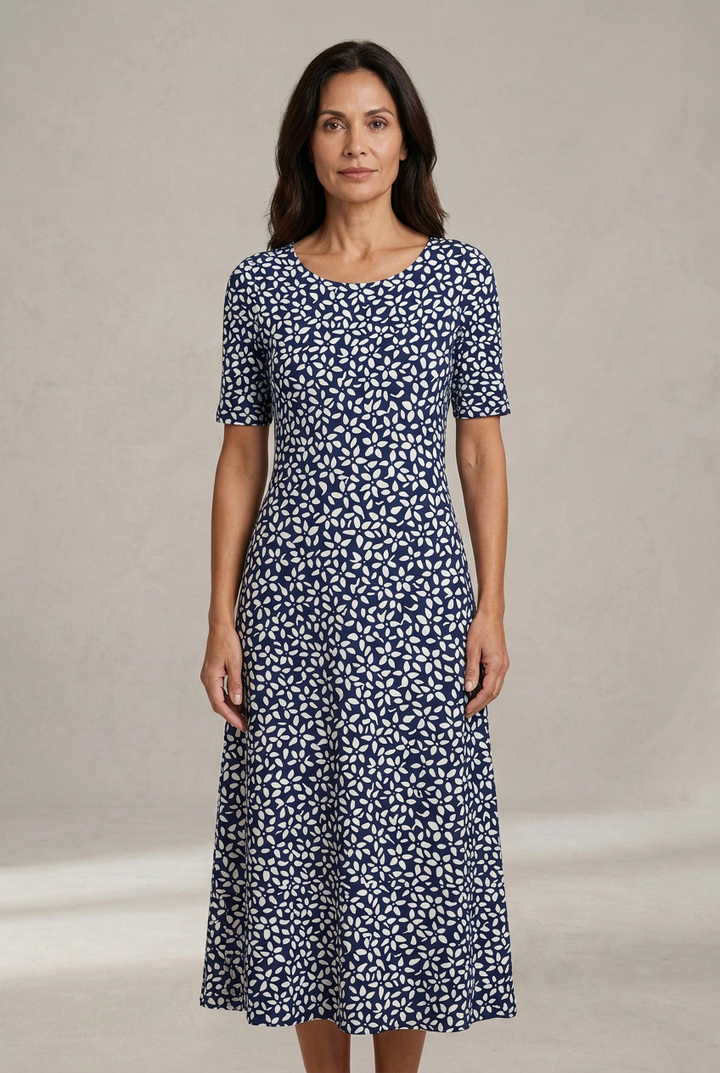 Kwanza – Rochie Midi Lejeră cu Imprimeu Floral