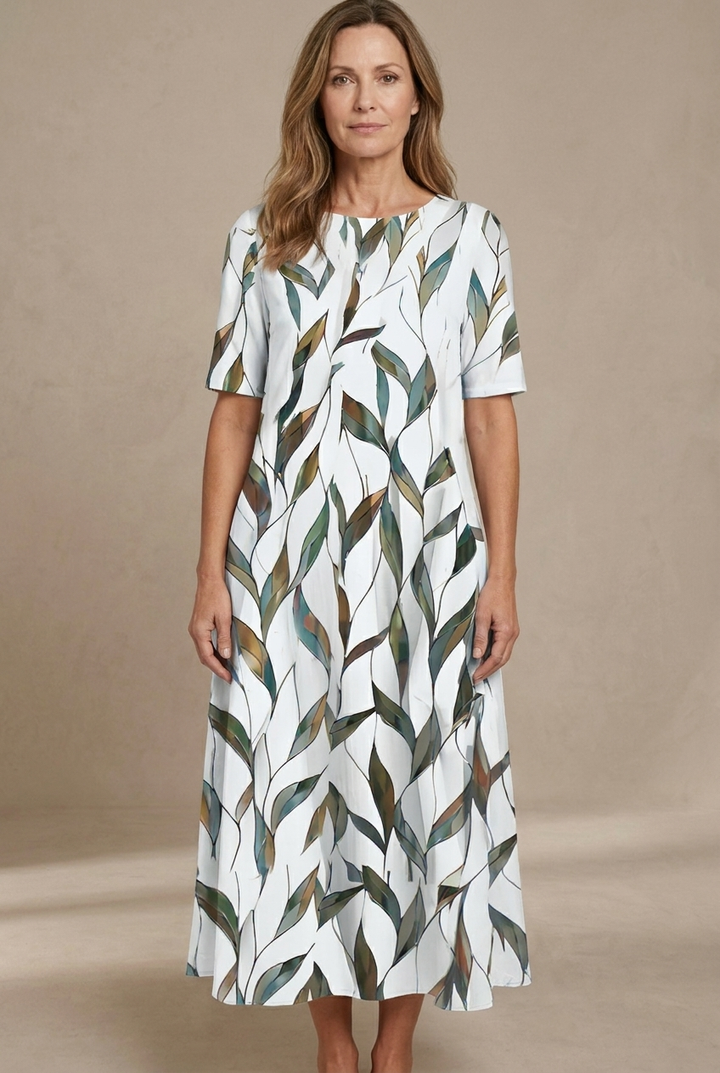 Kwanza – Rochie Midi Lejeră cu Imprimeu Floral