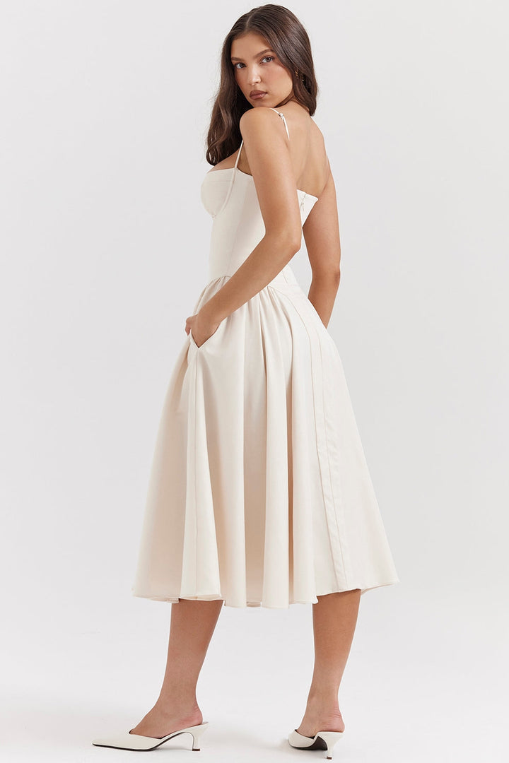 Maissa - Rochie midi Elegantă Fără Mâneci