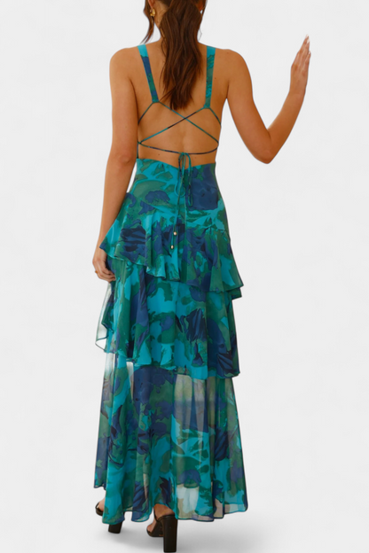 Kensie - Rochie Din Sifon Cu Decolteu In V Si Straturi Fluide