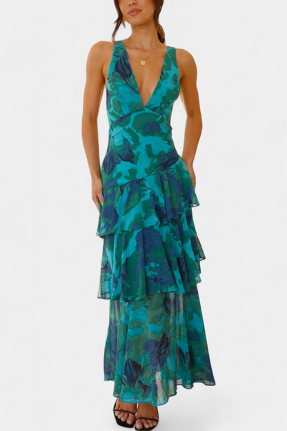 Kensie - Rochie Din Sifon Cu Decolteu In V Si Straturi Fluide