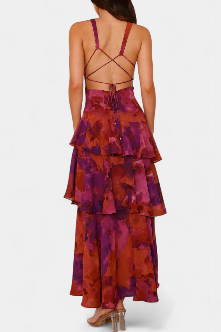 Kensie - Rochie Din Sifon Cu Decolteu In V Si Straturi Fluide