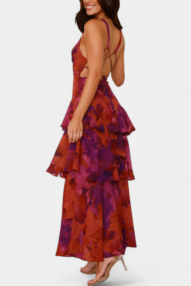 Kensie - Rochie Din Sifon Cu Decolteu In V Si Straturi Fluide