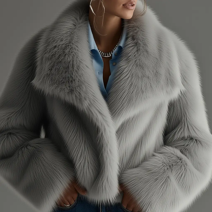 Quaithe - Palton Oversized Din Blană Moale