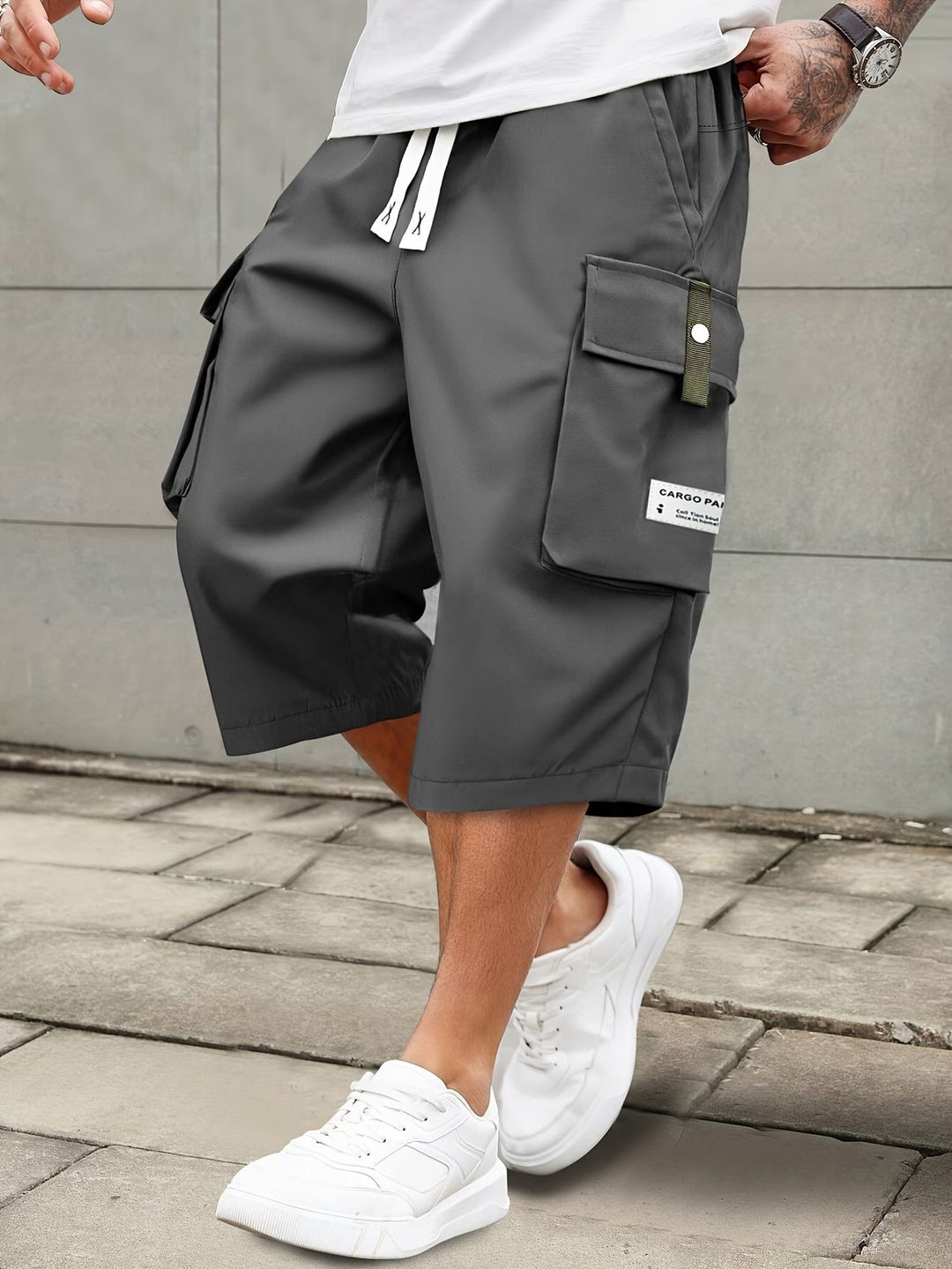 Burkus -  Pantaloni Scurți Casual De Tip Cargo Cu Mai Multe Buzunare