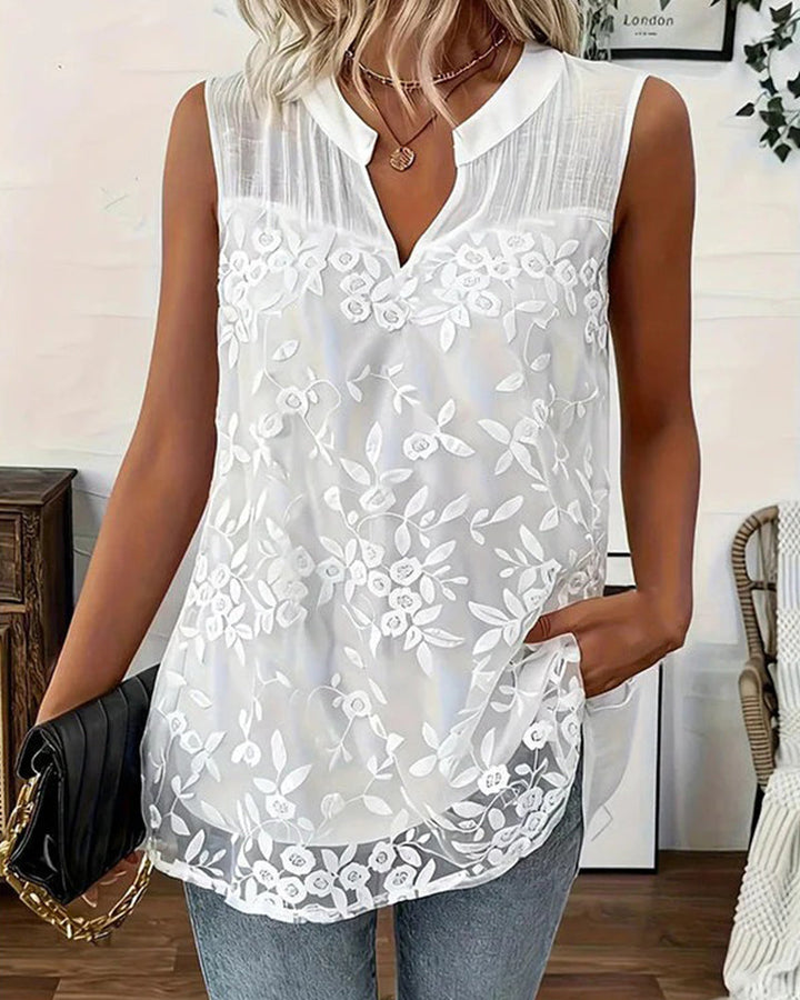 Shilika - Tricou Fără Mâneci Cu Imprimeu Floral