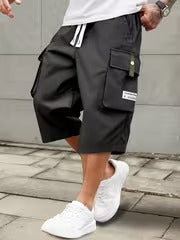 Burkus -  Pantaloni Scurți Casual De Tip Cargo Cu Mai Multe Buzunare