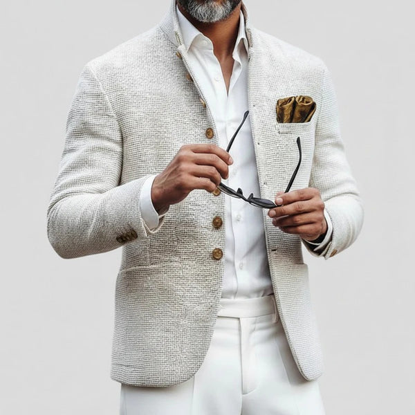 Artjom - Jachetă Casual Din Tweed Simplu, Cu Guler înalt