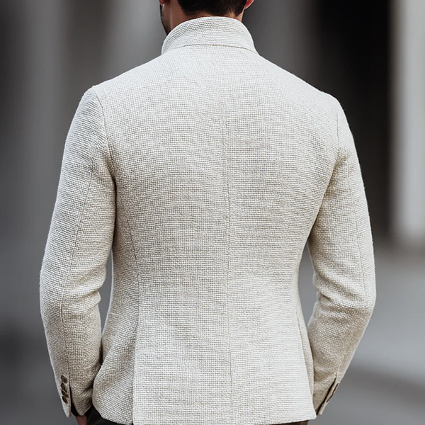 Artjom - Jachetă Casual Din Tweed Simplu, Cu Guler înalt
