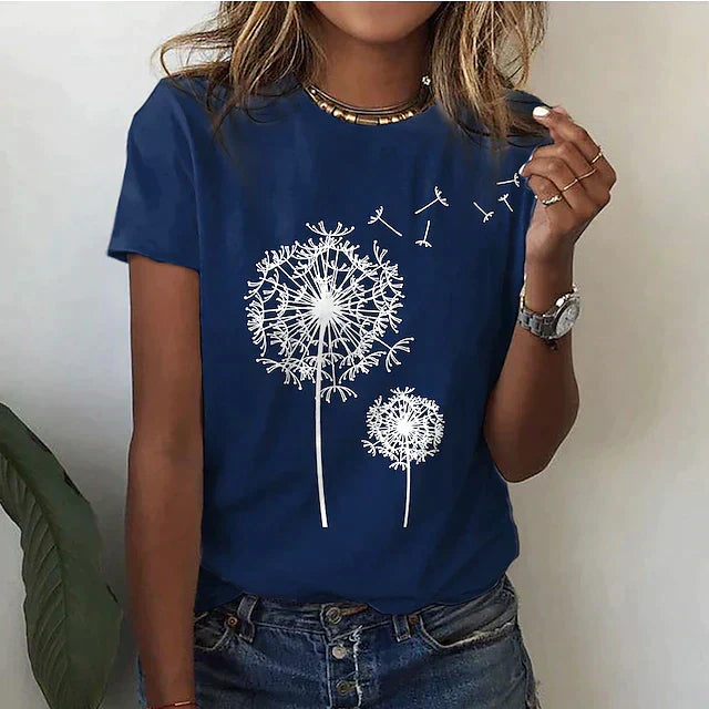 Rafaela - Tricou Elegant Cu Imprimeu Cu Păpădie