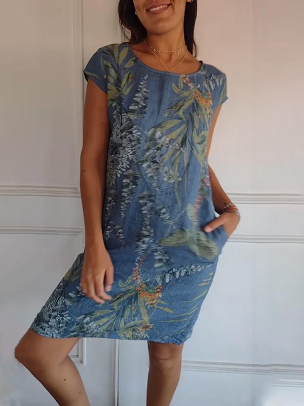Annelym - Rochie Confortabilă cu Guler Rotund