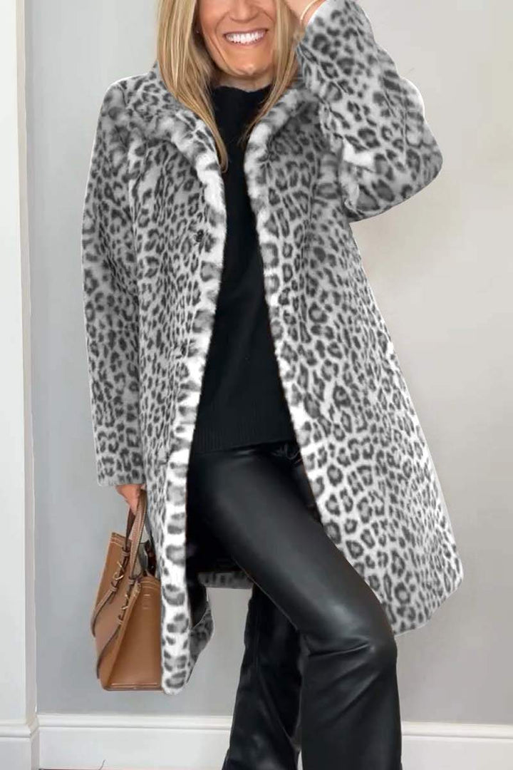 Lizzie - Palton Cu imprimeu Leopard