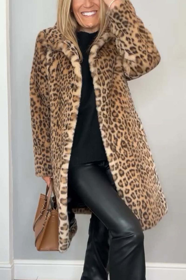 Lizzie - Palton Cu imprimeu Leopard
