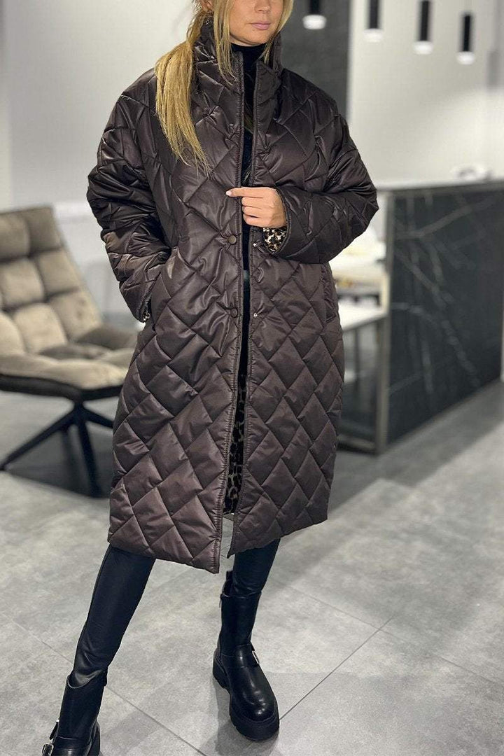Daisy - Palton Casual din Bumbac, cu Rever, Lungime Medie