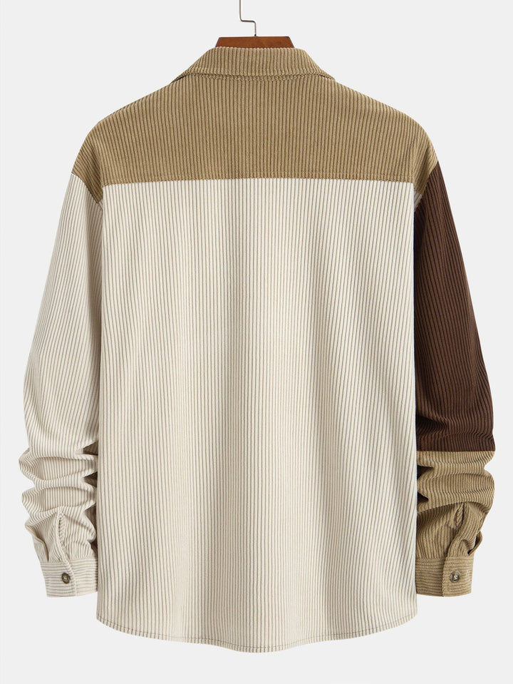 Dermot - Set Cămașă Cu Glugă Si Pantaloni Din Catifea Cu Patchwork