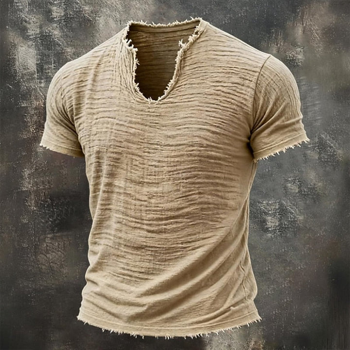 Pavel - Tricou Vintage Cu Decolteu În V